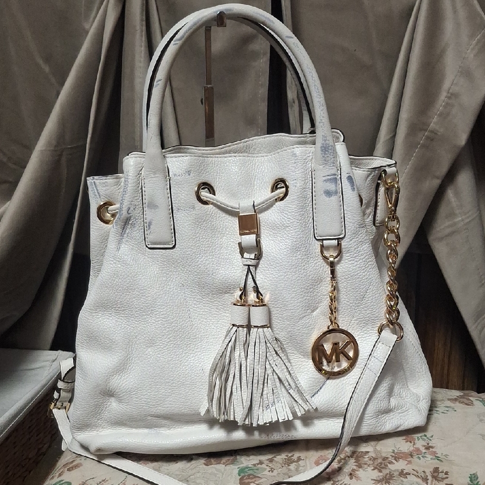 Michael Kors White Camden Tote Bag